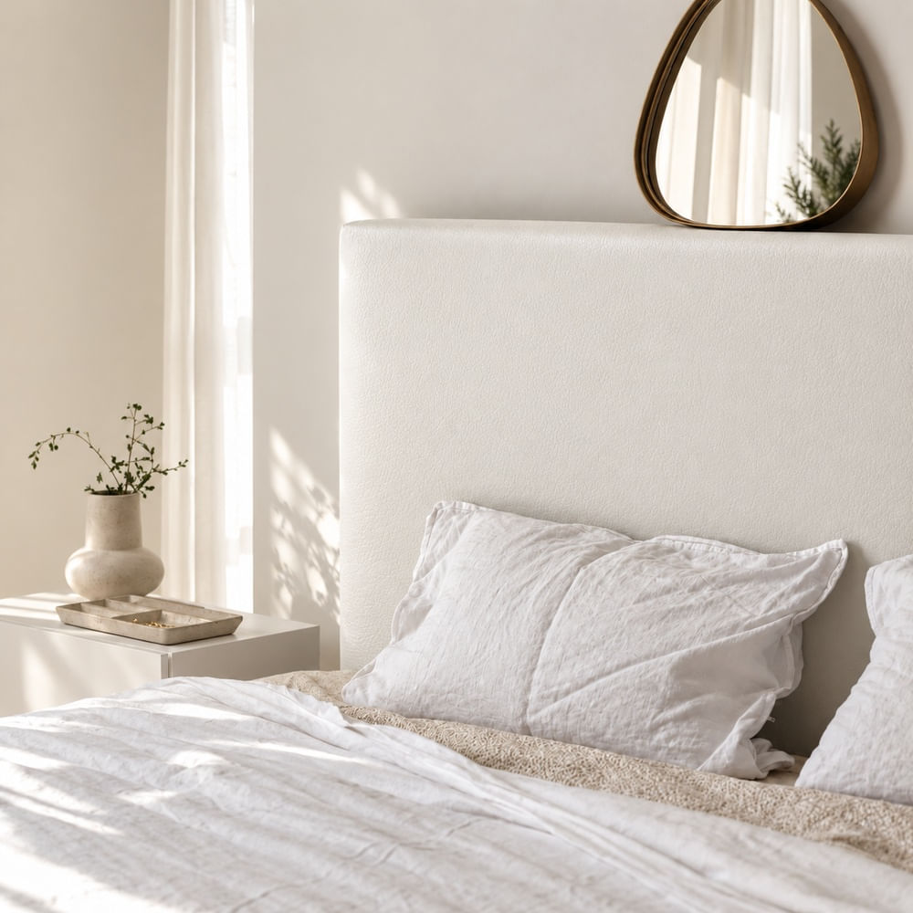 Cabecera Queen de Cuero Color Blanco Eleonor Ventitas Home