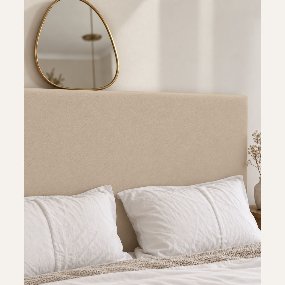 Cabecera 2 Plazas de Cuero Color Beige Eleonor Ventitas Home