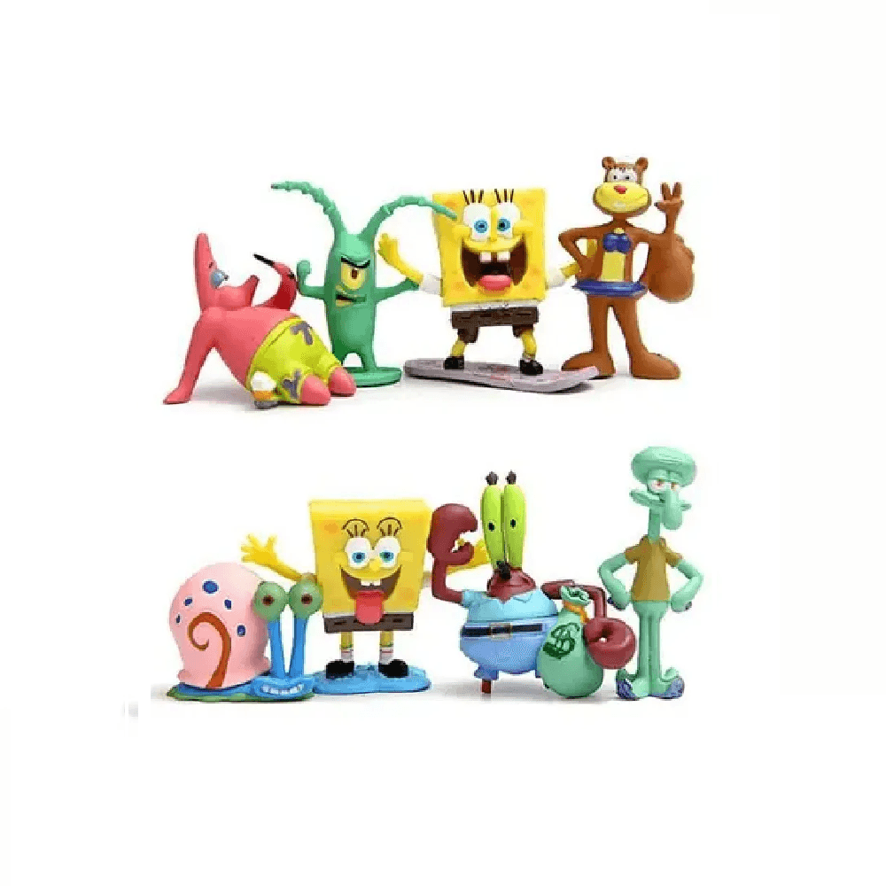 Set De Adornos Para Pecera En Silicona Bob Esponja Por 8 Personajes