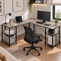 Escritorio Industrial Lawrence Ventitas Home Ceniza