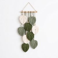 Adorno Colgante Hojas Macramé 55 cm