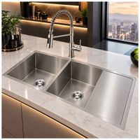 Lavadero de Cocina Personalizado Acero 2 pozas con escurridero ULD03-12050