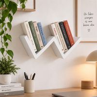 Repisa Flotante para Libros 40x15x1.8 cm Melamina Blanca