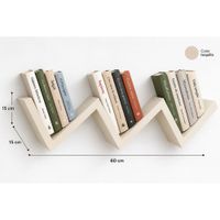 Repisa Flotante para Libros 60x15x1.8 cm Melamina Toquilla