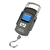 Balanza Digital Portátil 50kg Gancho Acero Pantalla LCD Azul para Equipaje y Paquetes