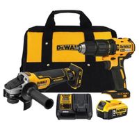 Taladro 12 + Esmeril Angular 20V + Bat DeWalt DCK248P1-B2