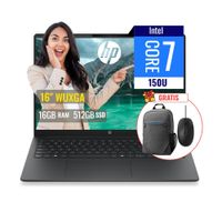 Combo Laptop HP 200 G2i Intel Core 7 150U 16GB RAM DDR5 512GB 16 WUXGA + Mochila y Mouse D61M2LTK