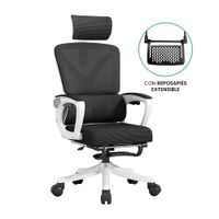 Silla Giratoria Evox CT258R con Reposapiés para Escritorio y Oficina Blanco