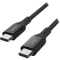 Cable Belkin USB-C 240W 2m PD 3.1 USB-IF Nylon Negro - CAB015bt2MBK