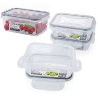 Juego de 3 Tapers Plasticos Pequenos con Tapa 240ml