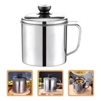 TAZA PARA COLAR ACEITE DE COCINA CON FILTRO DE ACEITE DE 1.3L ACERO INOXIDABLE