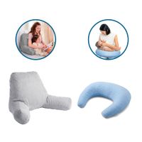 Cojín Respaldo Anatómico Memory Foam Gel y Almohada Lactancia Celeste Teraflex