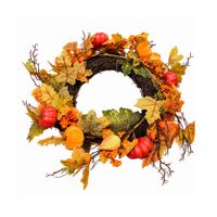 HALLOWEEN - Corona con Calabazas y Hojas 45 cm de Otoño