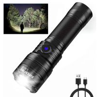 Linterna LED Potente Recargable Zoom Largo Alcance 290m