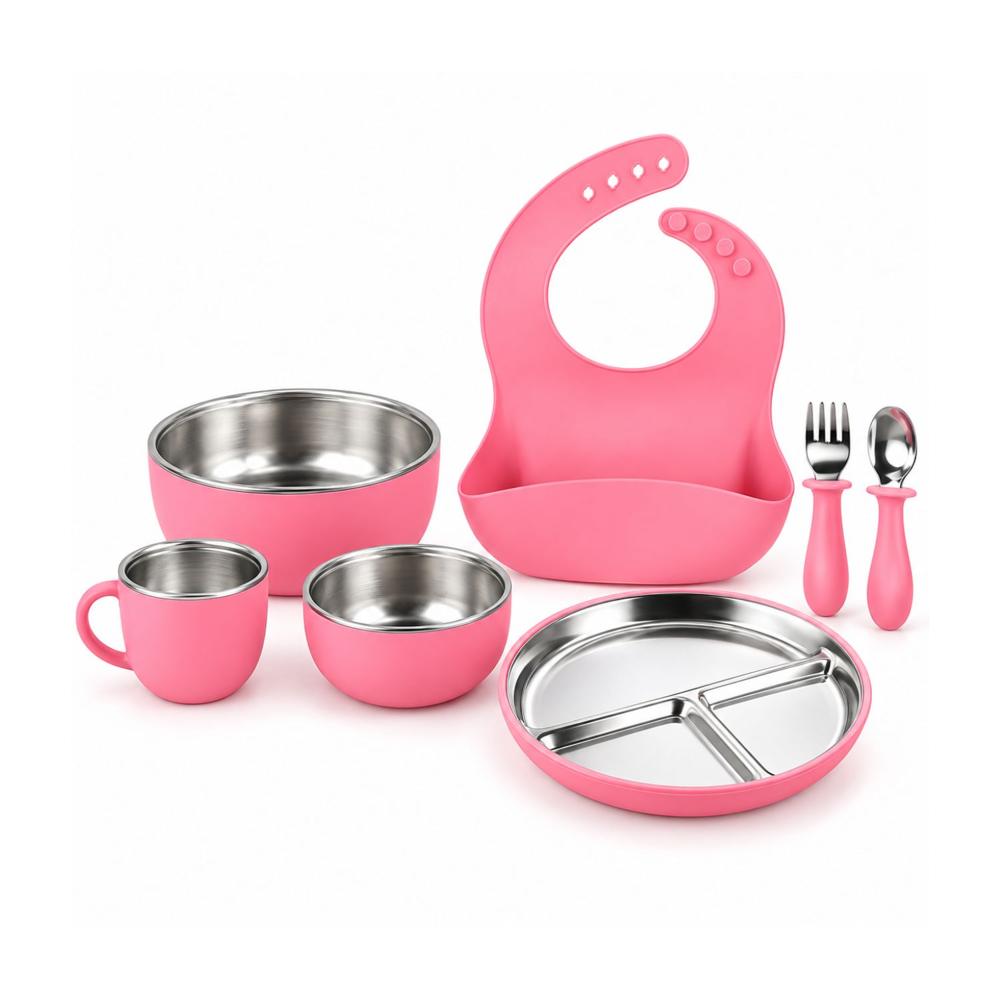 Set De 7 Alimentación Para Bebé De Acero Inoxidable