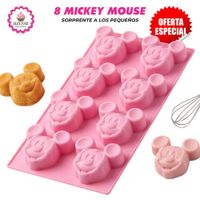 Molde de 8 Mickey Mouse de Silicona para Repostería