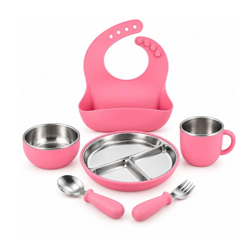 Set De 6 Alimentación Para Bebé De Acero Inoxidable