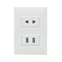 Tomacorriente Mixto Universal 2 Entradas USB KF2256 OPALUX