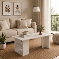 Mesa de centro rectangular Aaron blanco Muebleo.pe