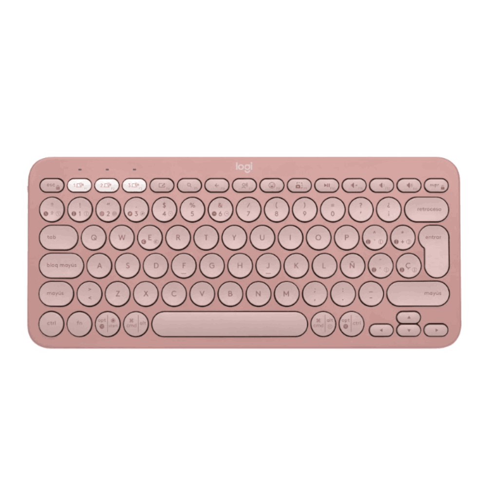 Teclado Logitech Pebble 2 K380s Bluetooth Sp Rosado