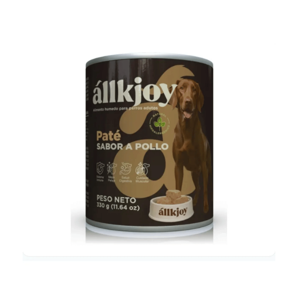 Allkjoy Paté para Perros Adultos Sabor a Pollo - 330 gr
