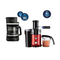 Combo Extractor de Jugos FPSTJE320R de 600 W y Cafetera 12 Tazas BVSTDCP121B