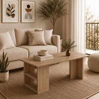 Mesa de centro rectangular Aaron amaderado Muebleo.pe