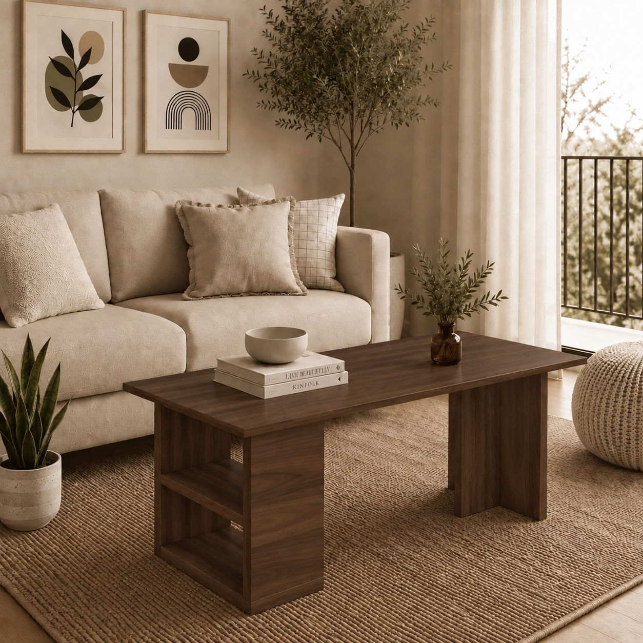 Mesa de centro rectangular Aaron caramelo Muebleo.pe