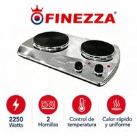 Cocina Eléctrica Finezza FZ-203D3CH 2 Hornillas Acero