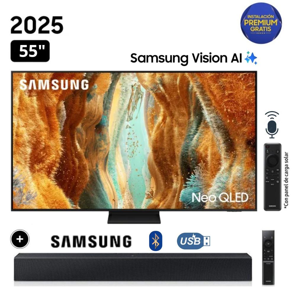 Televisor Samsung 55"" Neo Qled 4k Vision Ai Smart TV QN55QN70F  + Soundbar HW B400