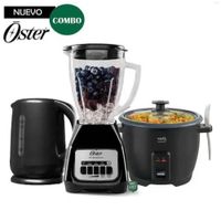 Tricombo Oster Licuadora BLSTKAGBPB - Hervidor - Olla Arrocera CKSTRCB10DFBLK