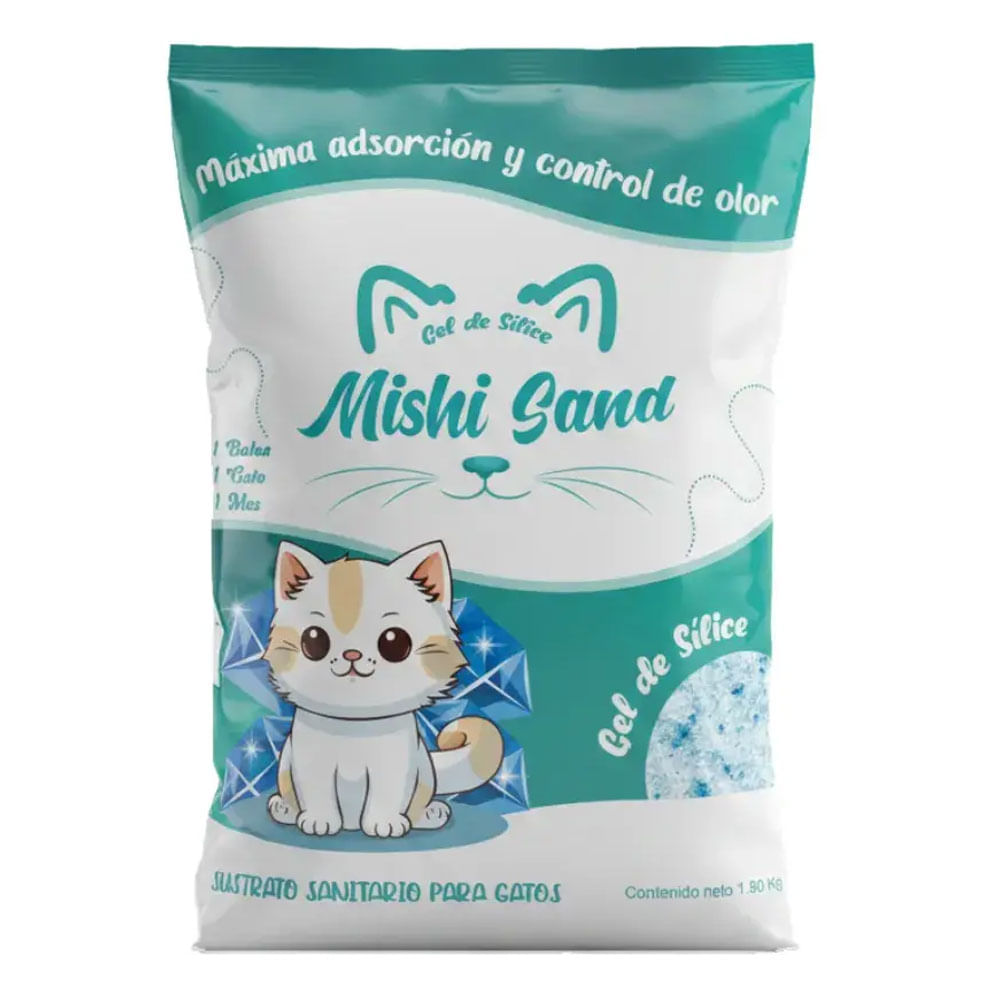 Arena Gel de Sílice Mishi Sand para Gatos 1.8 kg