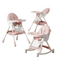 Silla de comer balancín rosa 3 en 1 bebes hasta niños