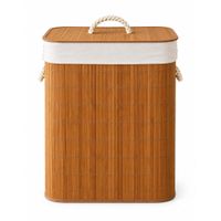 Cesta Tacho de Bambú Natural  Diseño Moderno Funcional Cocina Hogar Baño XW112