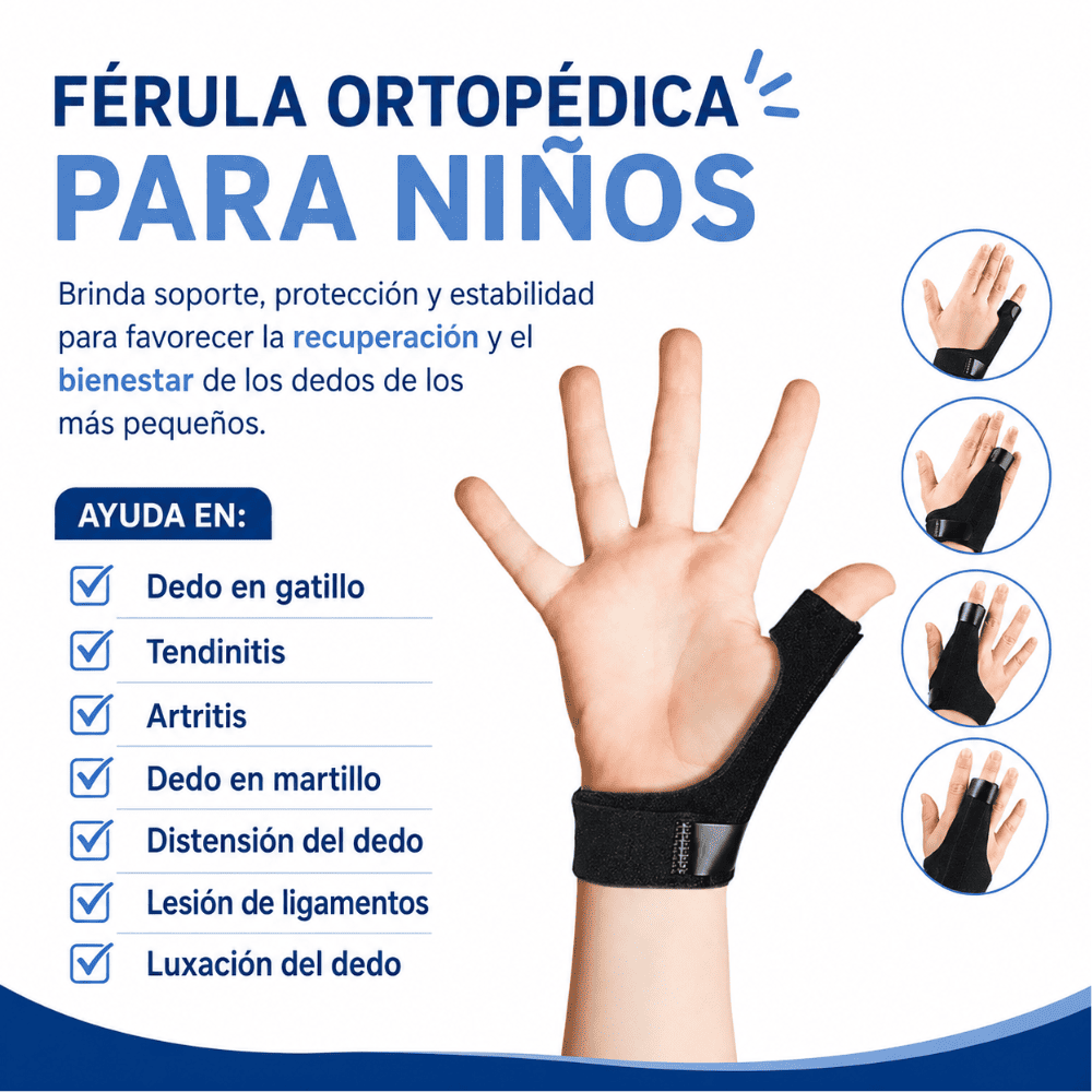 Férula para Dedo de la Mano para Niños Talla M - 5 a 8 Años