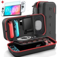 02 MICAS + Mini Maleta Funda para Nintendo Switch OLED estuche case