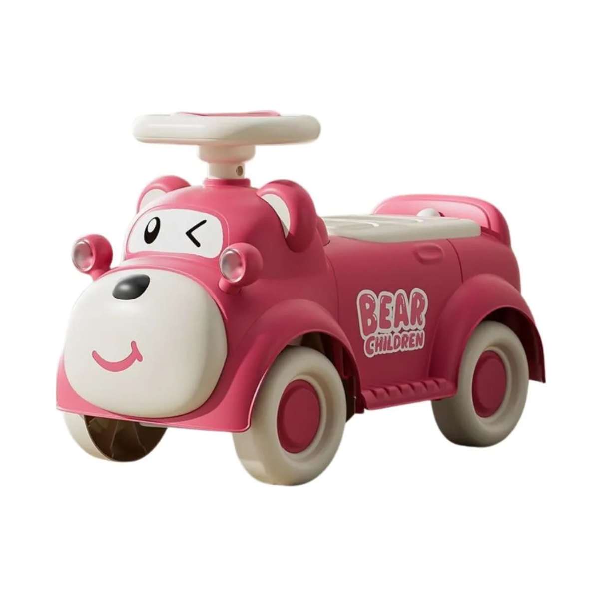 Triciclo Buggy Correpasillos Para Niños Infantil Música Osito Rosado