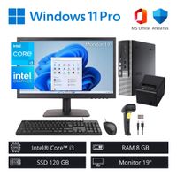 Computadora PC Punto de Venta Intel Core i3 3,40 GHz 8GB RAM 120GB SSD + Monitor 19” - Refurbished
