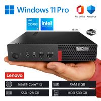 Computadora PC Lenovo Intel Core i5 6ª Gen 8GB RAM 128GB SSD 500GB HDD WiFi - Refurbished