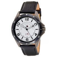 Reloj Tommy Hilfiger Ian 1791396 Correa de Cuero Negro Dial Blanco