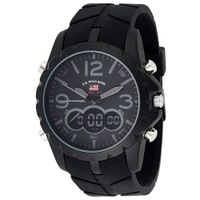 Reloj U.S. Polo Assn. US9287 para Hombre Digital Análogo Luz de Fondo Correa de Silicona Negro