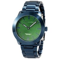 Reloj Perry Ellis Slim Line 42 07012-02 Acero Inoxidable Azul Dial Verde