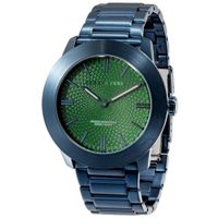 Reloj Perry Ellis Slim Line 46 03012-02 Acero Inoxidable Azul Dial Verde