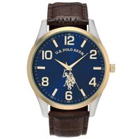 Reloj U.S. Polo Assn. USC50509 para Hombre Correa Marrón Dial Azul