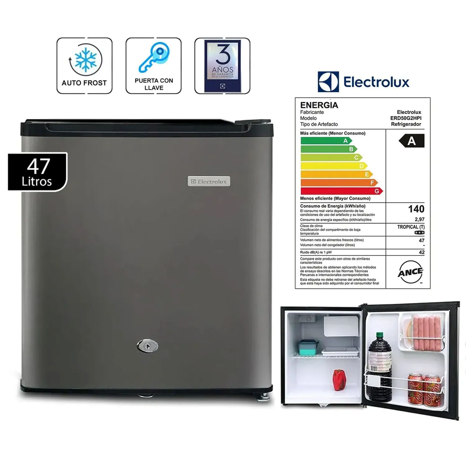 Frigobar Electrolux 47 lt ERD50G2HPI Inox
