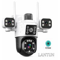 Cámara Pulpo 5K WiFi exterior, 3 lentes, visión nocturna 360°, color blanco.