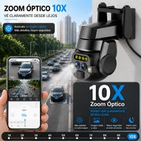 Cámara Full HD 6MP, IP66, 360°, WiFi, doble lente y zoom óptico 10X.