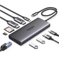 Adaptador Tipo C 10 En 1 Multiport Hub Estacion Lan Hdmi 8K 4k Ugreen
