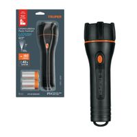 Linterna Plástica de Mano LED 180lm 200m 2 Pilas D 40h Truper LIPLA-180