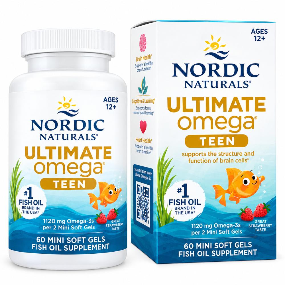 Nordic Naturals Ultimate Omega Teen 60 mini gels - Sabor fresa